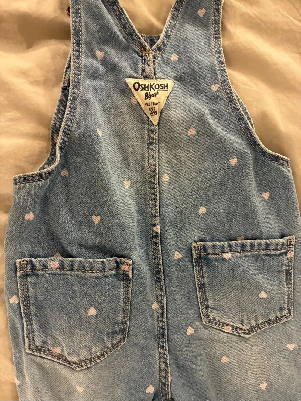 OshKosh B'gosh Heart Denim Overalls 12 Months
